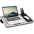 LAPGEAR Elevation Pro Lap Desk with Gel Wrist Rest, Mouse Pad, Phone Holder, Device Ledge, and Booster Cushion - White Marble