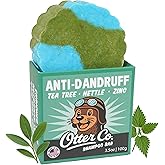 Otter co. Anti Dandruff Tea Tree Shampoo Bar – Nettle, Zinc, Green Tea, Apple Cider Vinegar, Anti Fungal Shampoo – Vegan, Natural, Cruelty & Sulfate Free – All Hair Types & Dry Scalp, USA Made