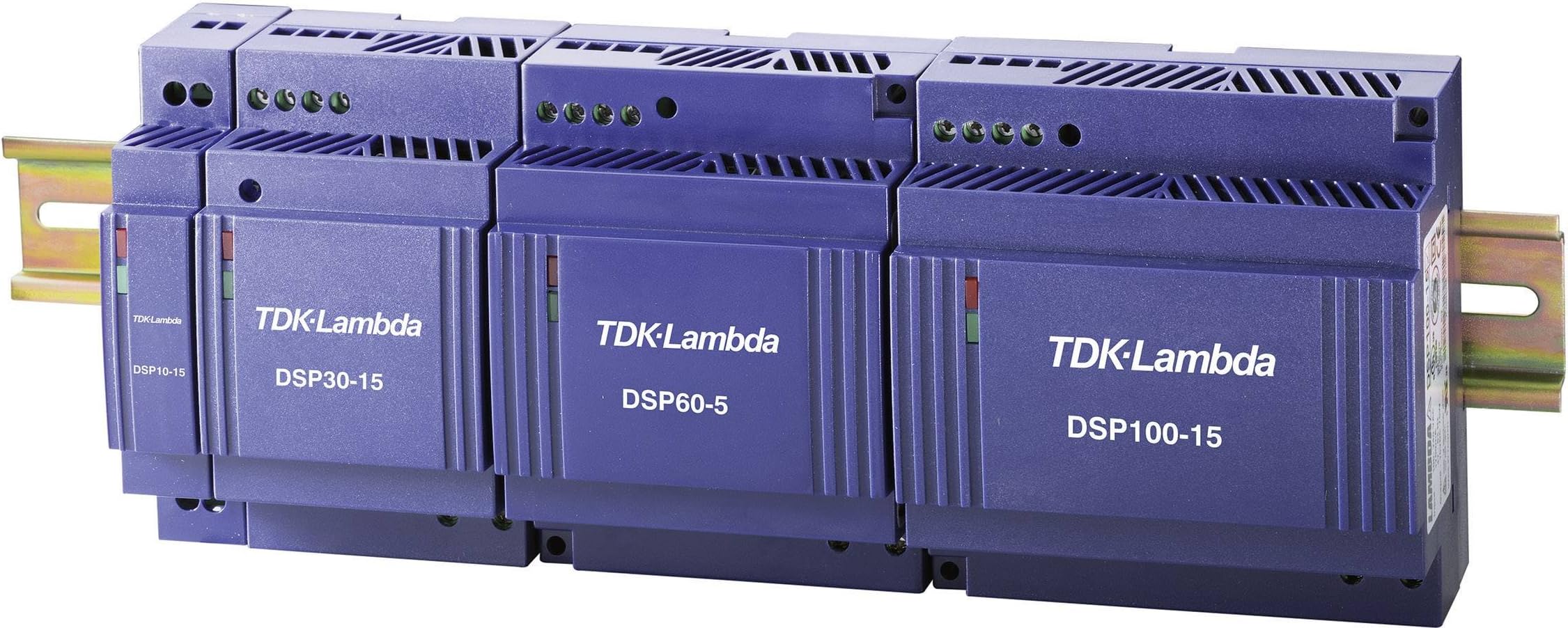 LAMBDA DSP30-5 3A, AC-DC Converter, 1 O/P, 15W, DIN Rail, 5V; NO. of OUTPUTS:1 Output; Output Power MAX:15W; Output Voltage - Output 1:5VDC; Output Current - Output 1:3A; Output Voltage - Output 2:-;