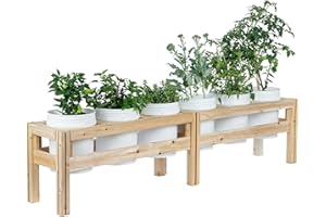 Greenes Fence Six Bucket Elevated Cedar Wood Garden Frame, 84 in. x 16 in. x 20 in. - Made in USA with North American Cedar