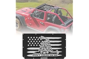 Xprite Gadsden Flag Sunshade Compatible with 2018+ Jeep Wrangler JL & 2020+ Gladiator JT 2/4 Door, Front Sun Shade Mesh - Nice Heat/UV/Wind/Noise Blocking Bikini Top Cover