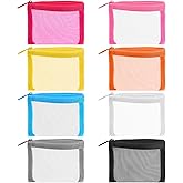 guduling 8 Pack Mini Mesh Pouch, Small Mesh Pouch for Purse, Nylon Organizer Pouches, Multi-Color Small Mesh Bags with Zipper for Card, Cosmetic, Travel Daily Toiletries 5.12 X 3.94 In