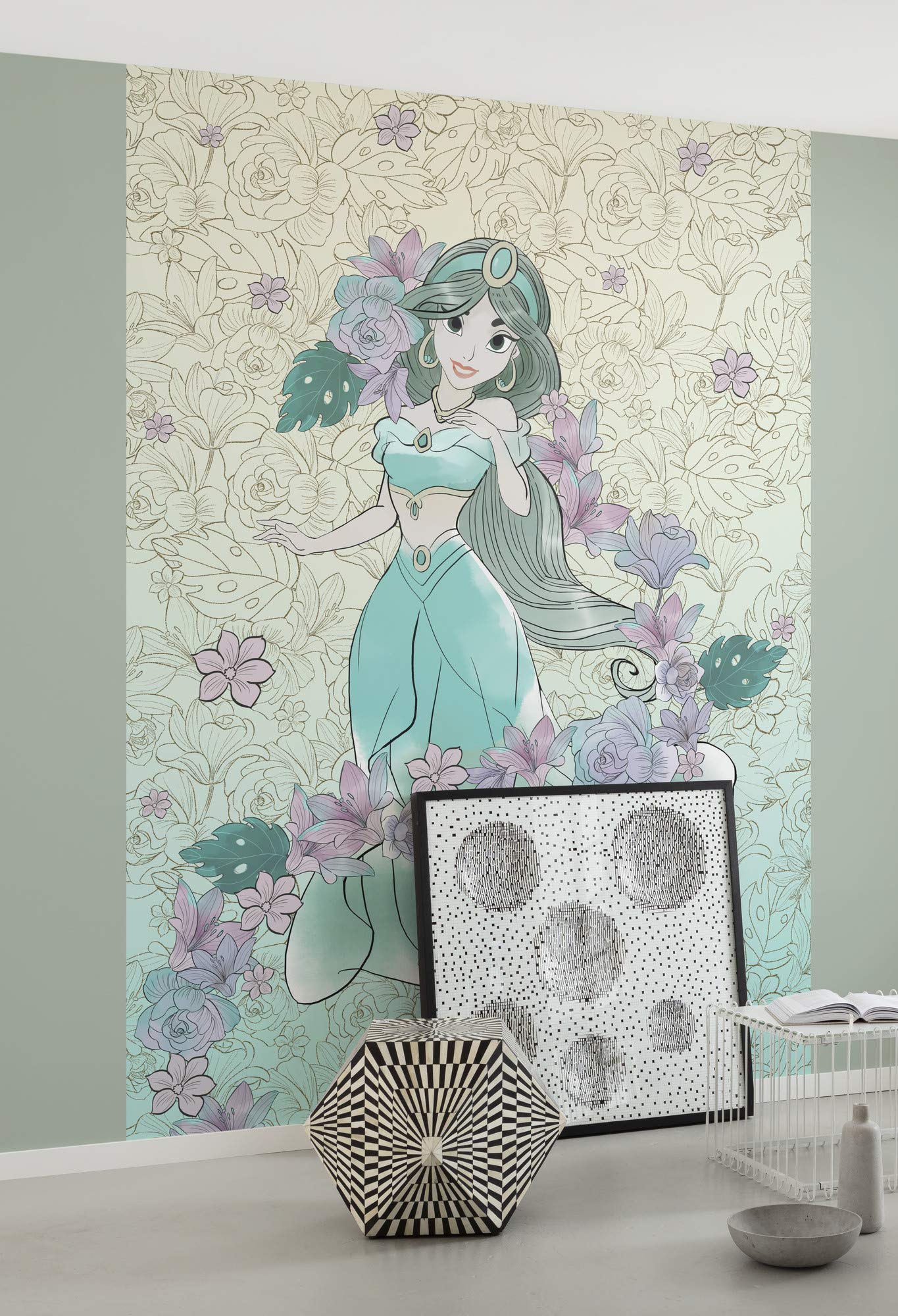 Komar Disney Fleece Photo Wallpaper, Fleece, Blau, Lila, 200 x 280 cm (Breite x Höhe), Bahnbreite 50 cm