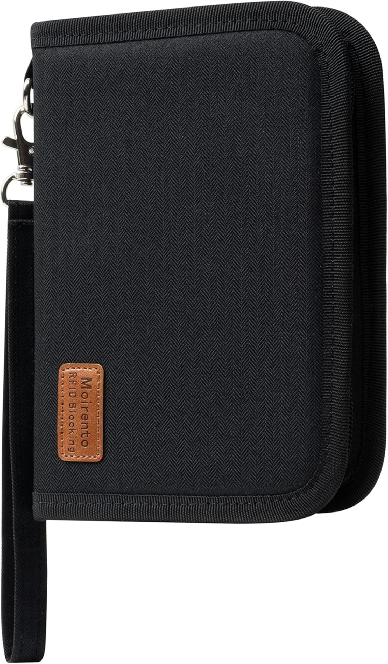 MOIRENTO Passport Holder Travel Wallet, for 2 Passports, Small Passport Bag, Double, Dual, A5, Document Folder, Case, Purse, RFID Blocking, Holiday, Waterproof Organisers, Accessories, Black, UK BLK