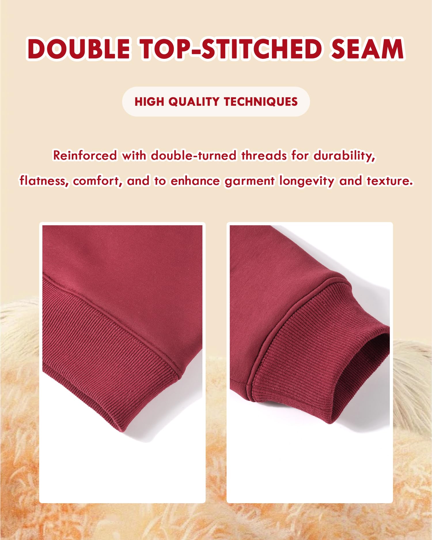 Peakwell Winter Pullover Herren Warm Sherpa Fleece Sweatshirts Thermo Arbeitspullover Langarm Shirts, Schwarz, L 7