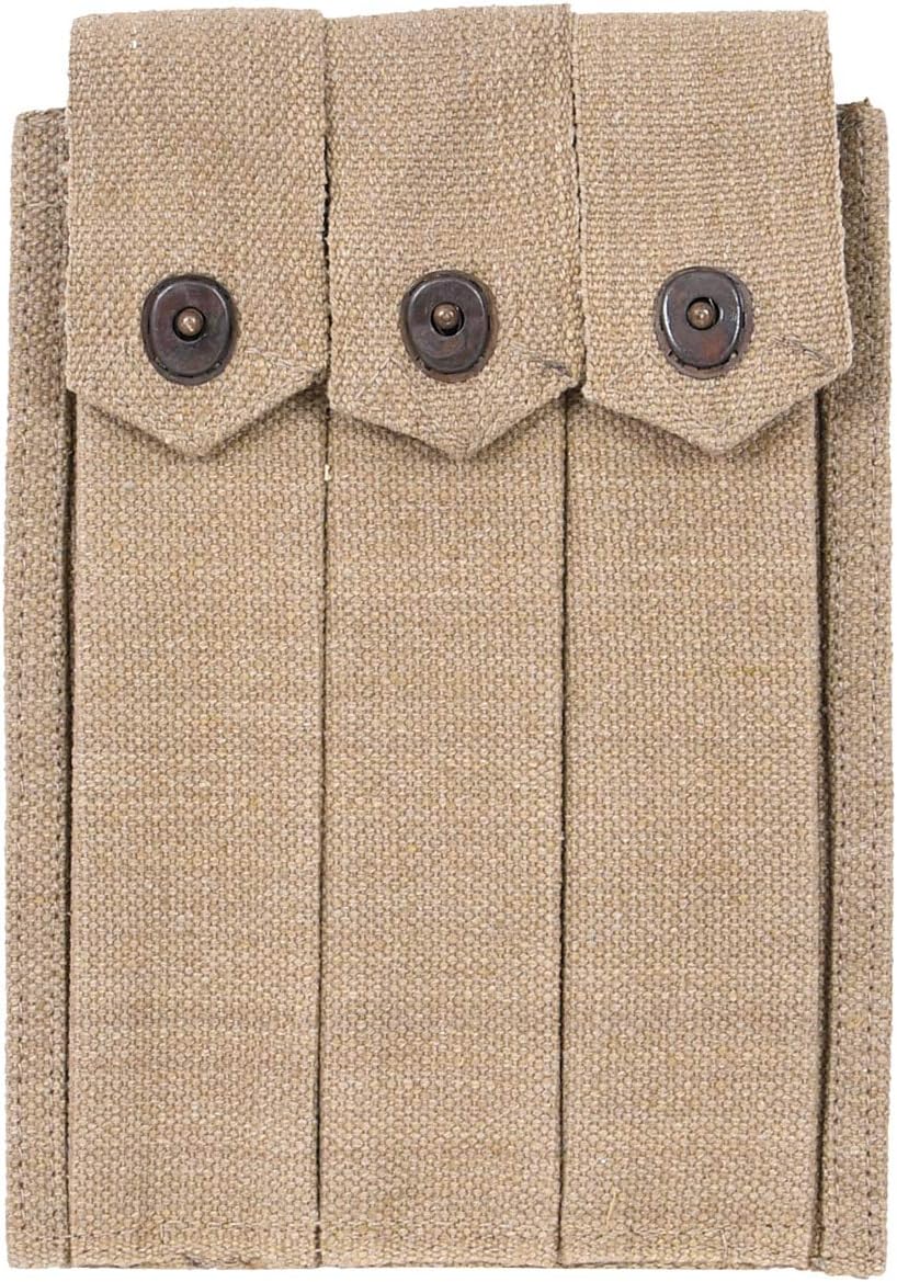 World War Replica WWII - US- Army- Thompson- SMG- 3 CELL-30 Round- Magazine Pouch- Pistol-Belt- Thompson-Pouch-Marked-U.S