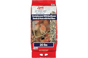 Lyric Supreme Wild Bird Seed - Wild Bird Food Mix with Nuts & Sunflower Seeds for Outside Feeders - Attracts Many Beautiful Songbirds - 20 lb bag