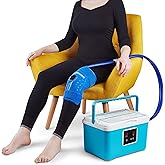 PhysioNatural Cold Therapy Ice Machine for Knee Surgery Recovery &ndash; Programmable Continuous Cryotherapy System with Adjustable Knee Pad for Post-Op Swelling, Sprains &amp; Injuries