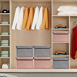 Bagnizer Linen Fabric Foldable Storage Cube Bin
