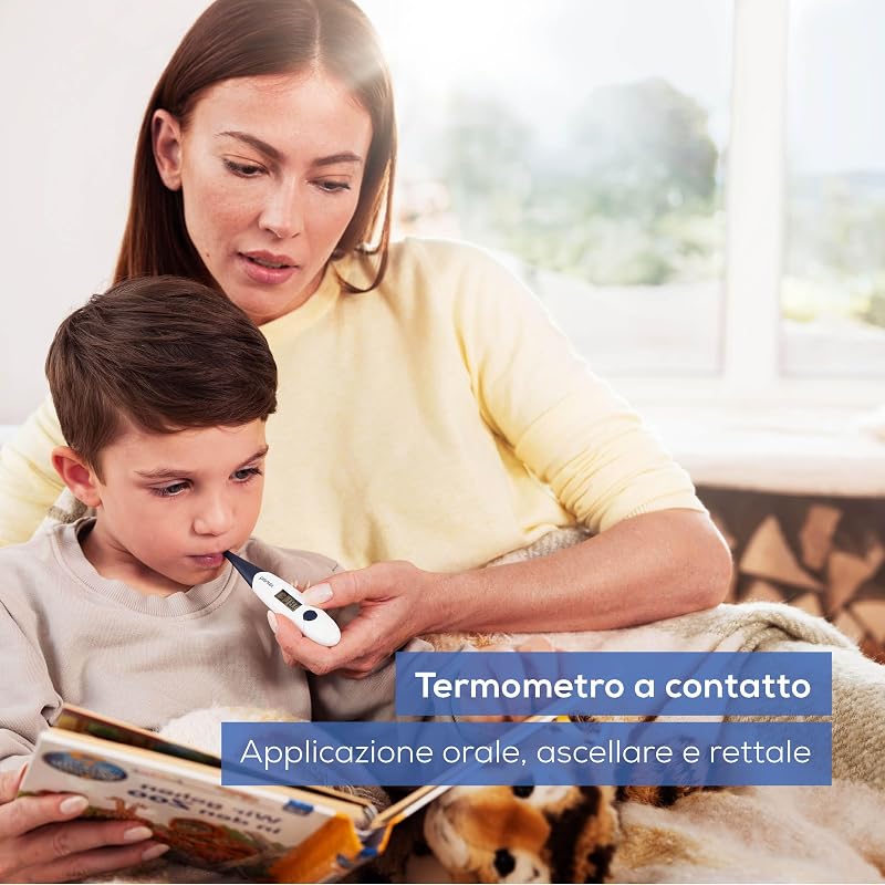 FT 17 Termometro per Febbre Digitale con Punta Flessibile, Misurazione Orale, Rettale e Ascellare, Indicatore Febbre, Risultato in 10s, per Neonati, Bambini e Adulti