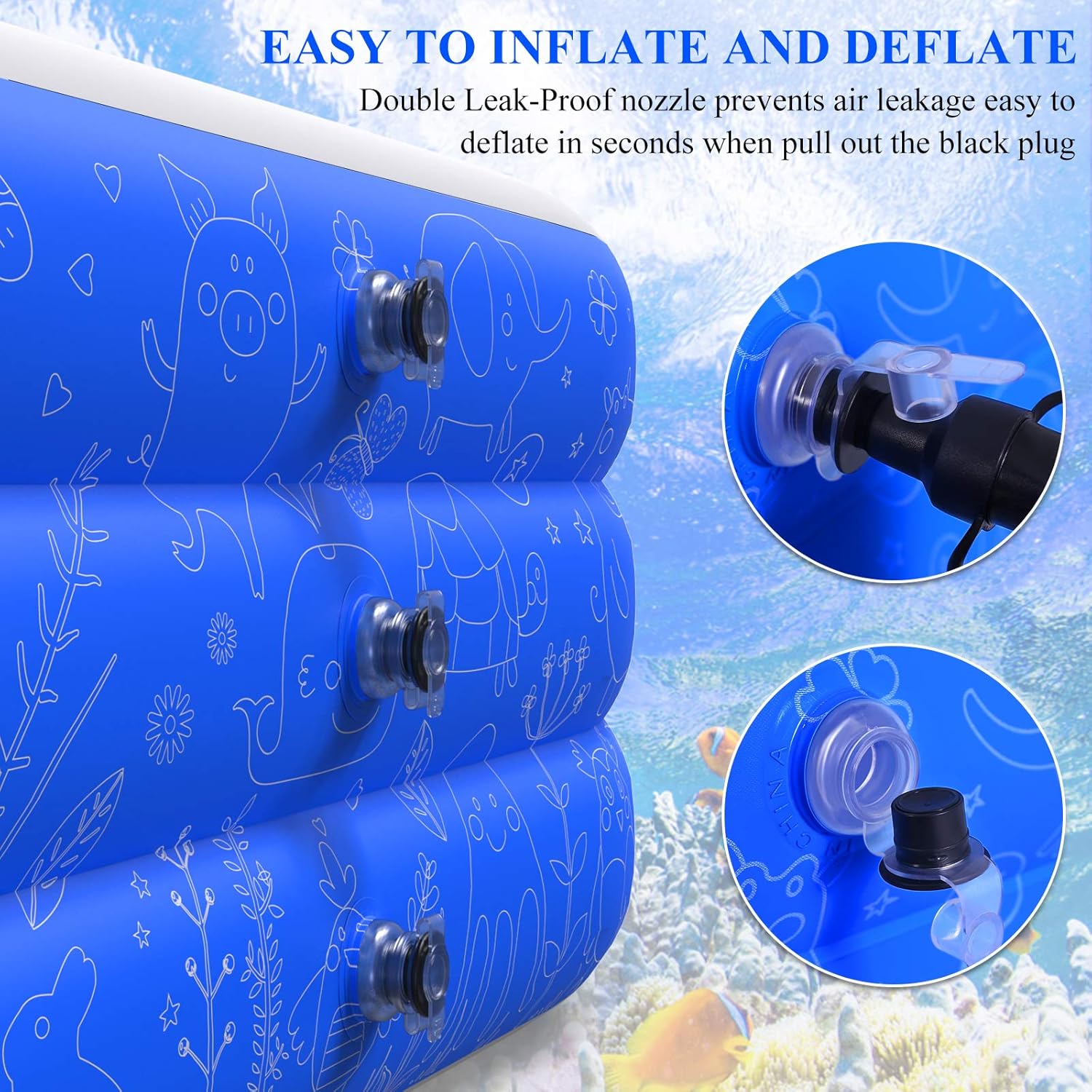 Inflatable Swimming Pool, 120" X 72" X 22" Family Inflatable Lounge Pool for Kiddie, Kids, Adults, Infant, Toddlers, Easy Set Swimming Pool for Garden, Backyard, Outdoor Summer Water Party: Home & Kitchen