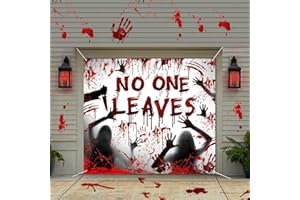 TINEIT Halloween Garage Door Cover - 7 x 8 Ft Scary Party Decorations | Haunted Banner for Fright Nights, Spooky Decor, Perfect for Parties and Great Gift Idea