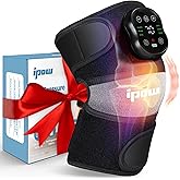 IPOW Air Pressure Knee Massager,Heated Knee Brace Wrap with Massage,6 Adjustable Temperature and Vibration Thermal Therapy Heated Knee Wraps,Heated Knee Pads for Arthritis Knee Pain Relief