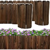 Mulctun Wood Garden Edging - 11.8" H X 47" L Sturdy Wooden Landscape Edging, Natural Flower Bed Edging Borders, Decorative Wooden Garden Fence for Yard Flower Bed Lawns Pathway Tree (2 Packs)