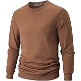 VEIISAR Men's Crewneck Sweatshirt - Basic Long Sleeve Pullover for Casual & Athletic Wear