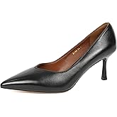 bofdea Women’s Pointed-Toe Pumps, Genuine Leather & Lamb Suede Upper, Soft Leather Lining, 2.76” (7cm) Mid-Heel Dress Shoes for Office, Work & Everyday Elegance