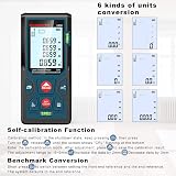 HANMATEK LM50 165ft/50m Laser Distance Meter with 2 Bubble Levels IP54 Backlit view 3