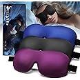 Seugzur Sleep-Eye-Mask-for-Side-Sleepers: Light Blocking Eye Mask for Sleeping 3D Blackout Eye Cover Women Men, Travel Blindfold (blackbluepurple)