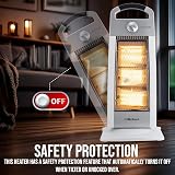 Belaco 1200W Halogen Heater Oscillation Portable Home Office Silver view 7