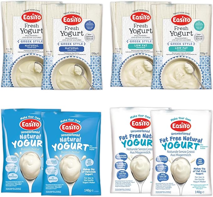 EasiYo Yogurt 8 Sachet Pack EasiYo Wellbeing Mixed Pack 2 x Greek