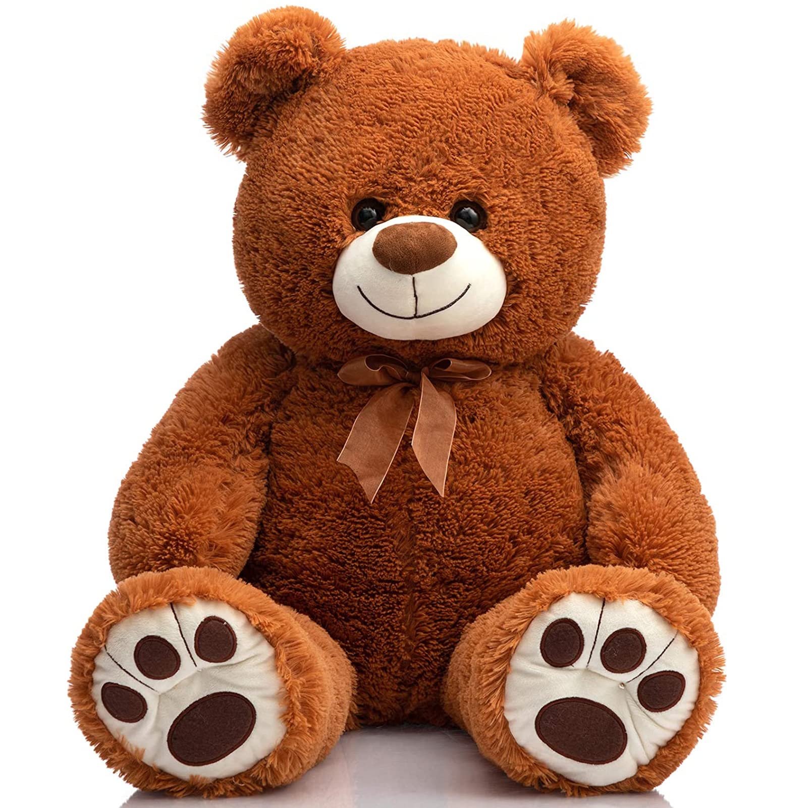Photo 1 of HollyHOME Teddy Bear Stuffed Animal Plush Giant Teddy Bears with Footprints Big Bear 36 inch Brown