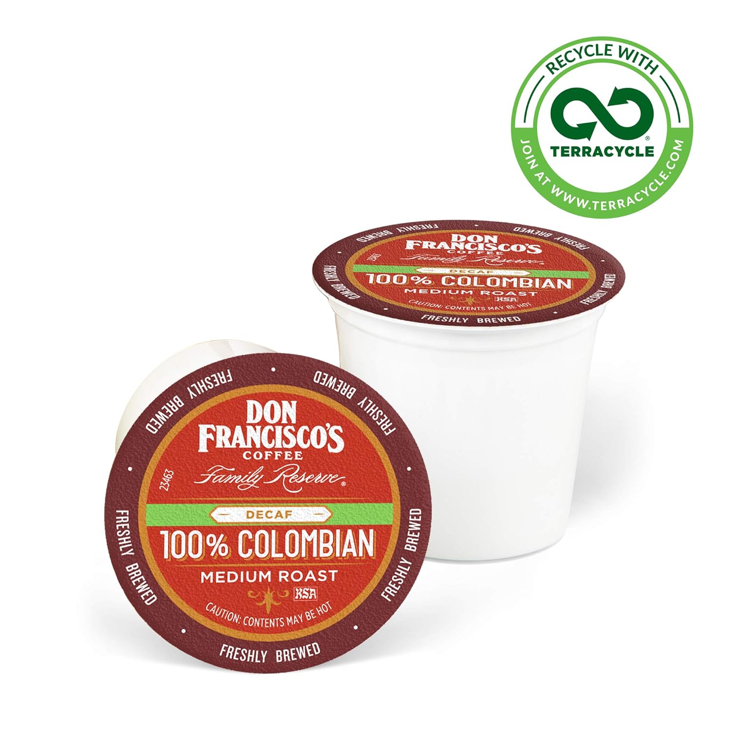 Don Francisco's Decaf 100% Colombia Supremo (24 Count) Recyclable Single-Serve Coffee Pods, Compatible with Keurig K-Cup Brewers
