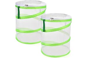 ZOENAR 2 Pack Butterfly Habitat Insect Cage 30X35CM, Butterfly Terrarium Pop up Clear Mesh Caterpillars Habitat Cage with Top
