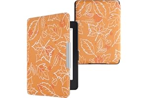 kwmobile Case Compatible with �鶹�� Kindle Paperwhite Case - eReader Cover - Autumn White/Orange/Brown