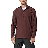 ODODOS Men's Half Zip Performance Shirt - Ultra Soft odSTRATUM Tech Pullover UPF 50+ Breathable Long Sleeve Mock Neck Top
