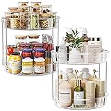 LAMU 2 Pack 2 Tier Lazy Susan Turntable Organizer