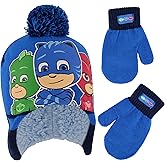 PJ Masks Boys Winter Accessory Hat And Mittens Set, Toddler Beanie For Kids Ages 2-4