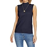 INKOFF Sleeveless Mock Neck Turtleneck Knit Tops Women Dressy Casual Sweater Vest Business Work Tank