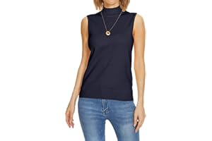 INKOFF Sleeveless Mock Neck Turtleneck Knit Tops Women Dressy Casual Sweater Vest Business Work Tank