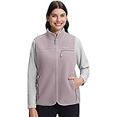 Pioneer Camp Women's Sherpa Fleece Vest, Warm Fuzzy Fleece Vest Sleeveless Casual Outerwear Jacket with 3 Zip up Pockets