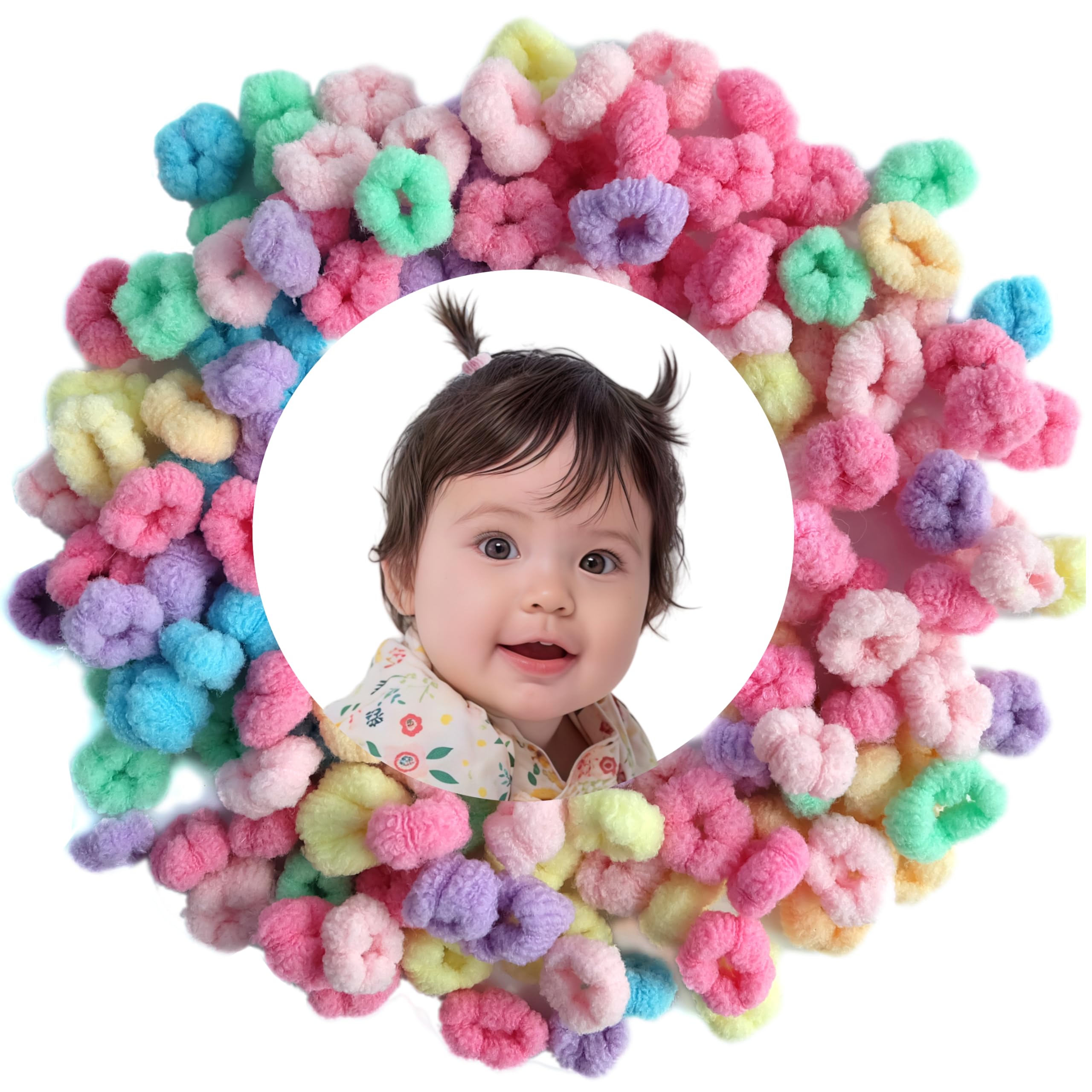 Photo 1 of WDGROW Baby Hair Ties, Bloom Toddler Hair Ties No Damage, 120pcs,Age 0-8,Ponytail Holder for Little Girls Hair Accessories, Elastic Thin Soft Hair Bands No Crease, Mini Hair Scrunchies