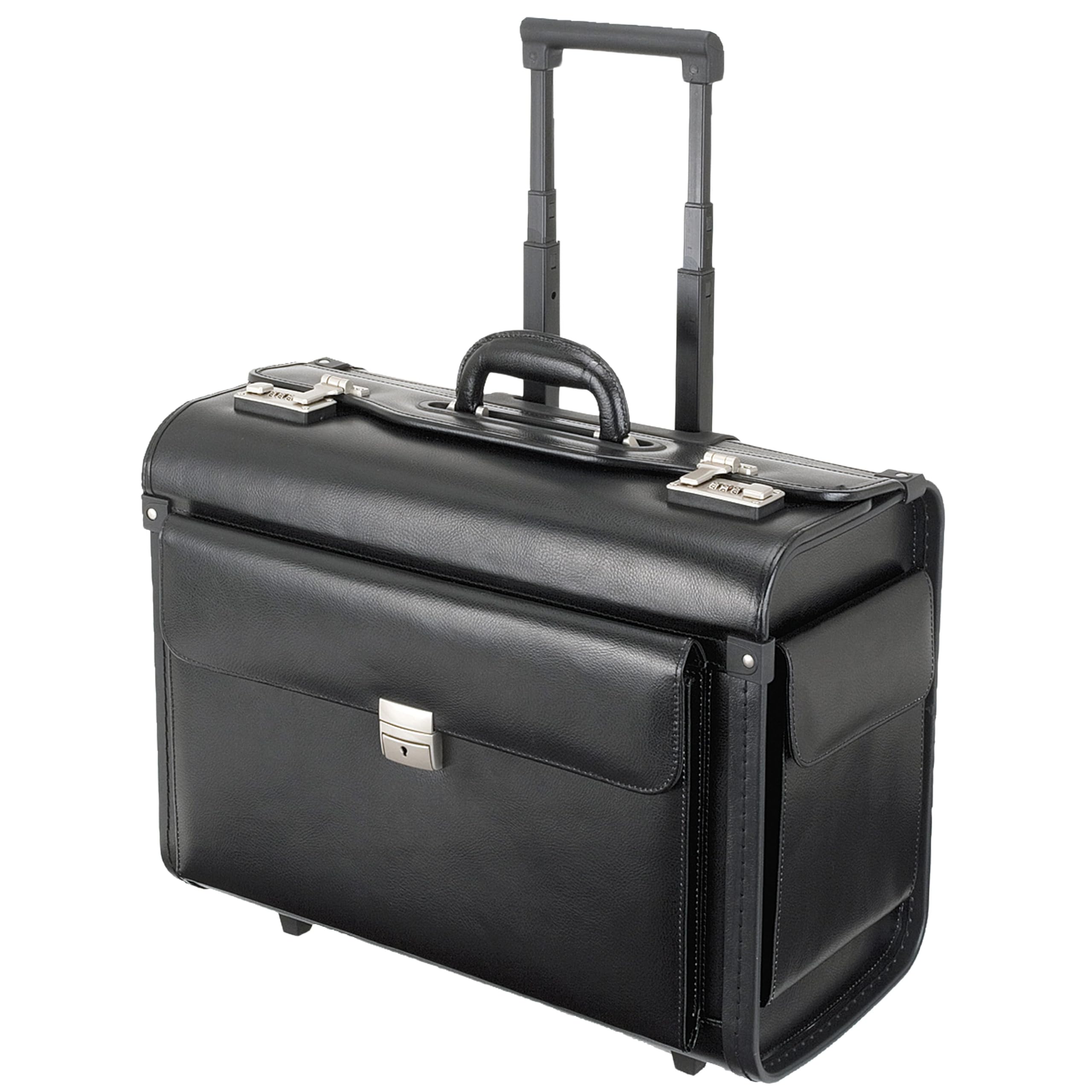 Alassio - 92301 SILVANA - trolley pilot case, wheeled, imitation leather, black