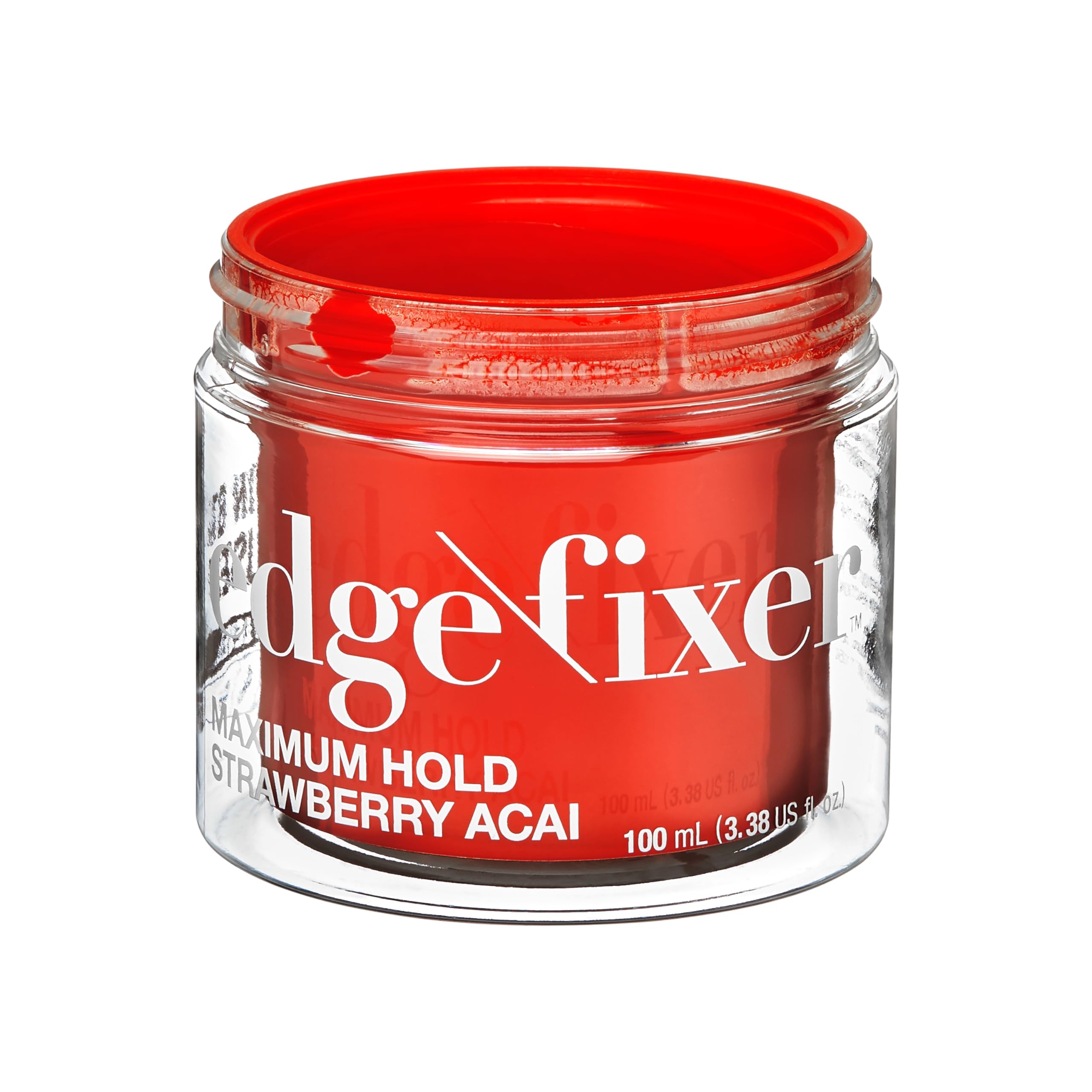 KISS COLORS & CARE Maximum Hold Edge Fixer, Non-Greasy Gel Formula Infused With Biotin B7, 24 Hour Hold, ‘Strawberry Acai’ Scented, 3.38 Fl. Oz. (100 ml)