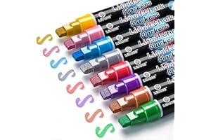 IJIANG Window Chalk Markers Washable, Metallic 8 Colors Jumbo Chalk Marker Car Glass Erasable, Liquid Chalk Pens with 10mm Thick Tips for Chalkboard, Windows, Glass, Mirror, Auto, Poster, Bistro, Cars of DIY
