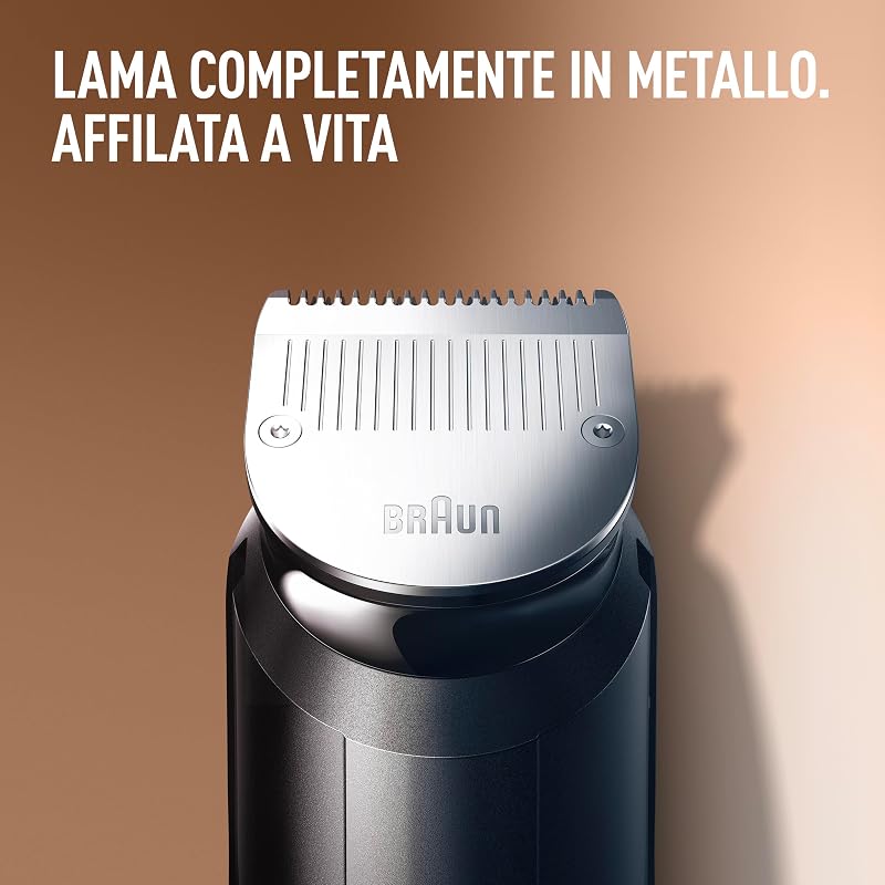 Trimmer Elettrico per Barba Pro per Uomini, Set Barba Uomo Regalo, Regolabarba, Regolatore con Ruota di Precisione 40 Lunghezze+mini Size Beard Wash 60 Ml+mini Size Beard Balm 25 Ml