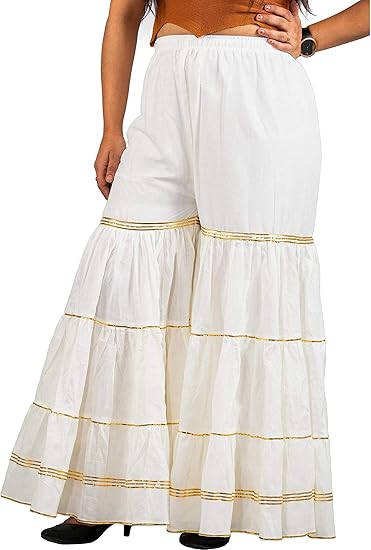 Buy Rimo White Solid Sharara Pant For 