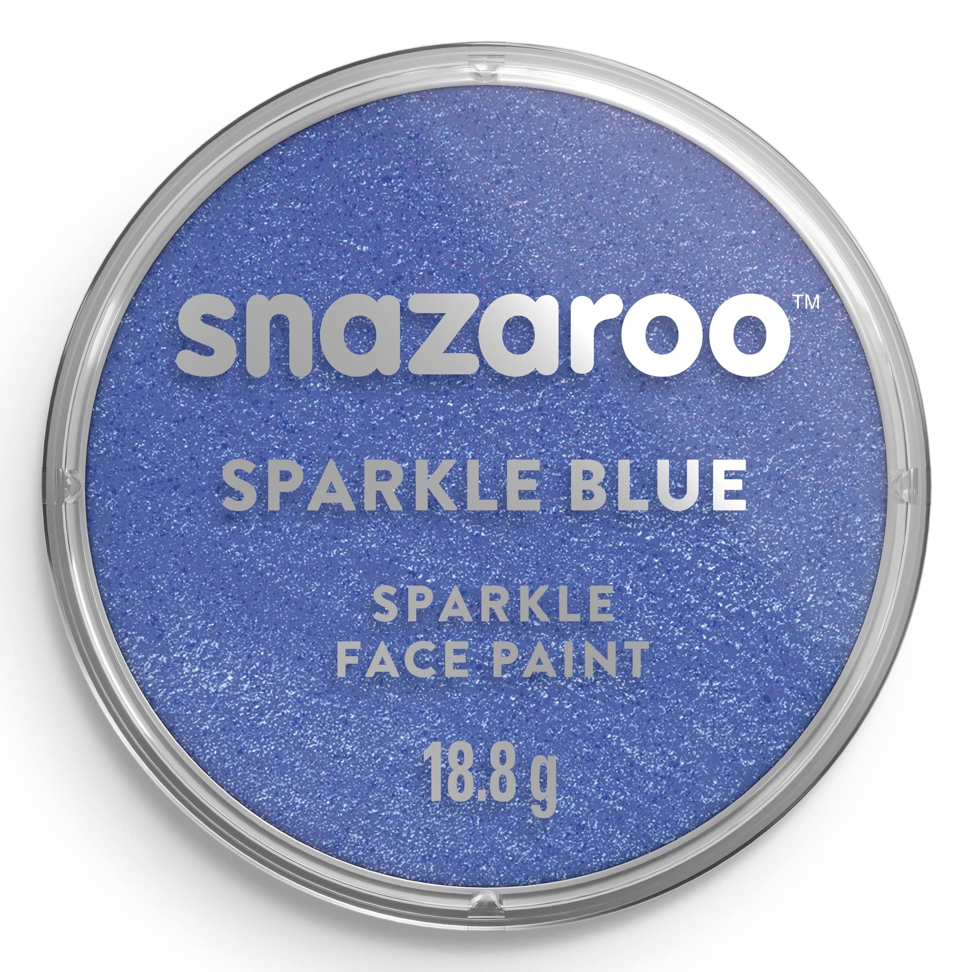 Snazaroo Sparkle Face and Body Paint for Kids and Adults, Sparkle Blue Colour, Water Based, Easily Washable, Non-Toxic, Makeup, Body Painting for Parties, for Ages 3+
