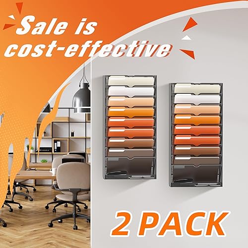 JMHUD Wall File Organizer, 15-Tier Mesh Hanging File Organizer For Papers, Folders, Files Clipboard & Magazine Organization, Assembly Needed, Ideal
