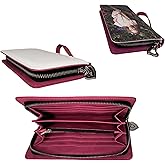 Youkang Sublimation Wallet Women's Zipper Card Holder Storage Bag Women's Travel Clutch Wristband DIY Craft (Red)