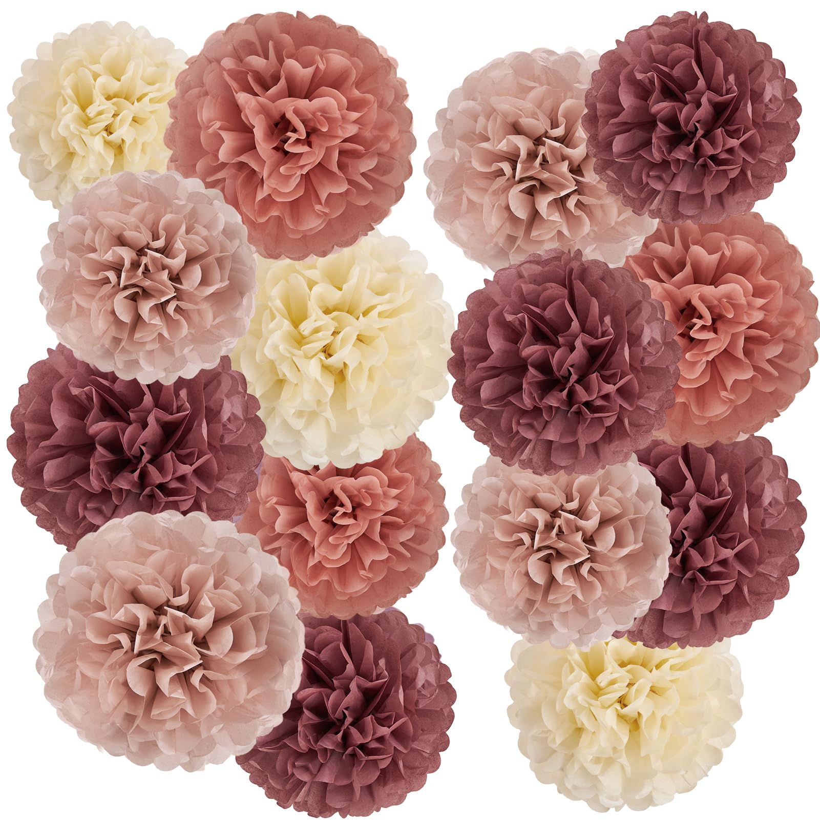 Photo 1 of EASY JOY Boho Tissue Paper Flowers,Blush Pink & Cream Pom Poms, Baby in Bloom Baby Shower Decorations, Bridal Shower Decoration,Tea Party Decor, for Wedding, Bachelorette Graduations