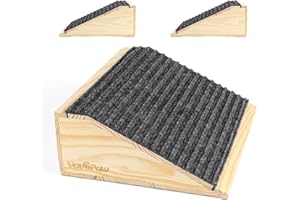 VavoPaw Dog Ramp for Stairs, Non-Slip Dog Stairs, Sturdy Wooden Pet Steps for Small Dogs and Cats Fits Staircase Indoor, Assist for Injured and Older Pets(2 Pack/S, Light Wood)