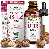 Vitamin B12 Liquid Drops for Kids, Toddlers &amp; Children, Low Dose | B12 Vitamin Supplement, Vegan, Non-GMO, Gluten Free, Up to 90 Servings