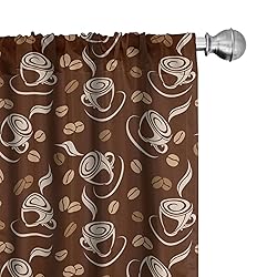 Lunarable Coffee Window Curtains, Silhouette of