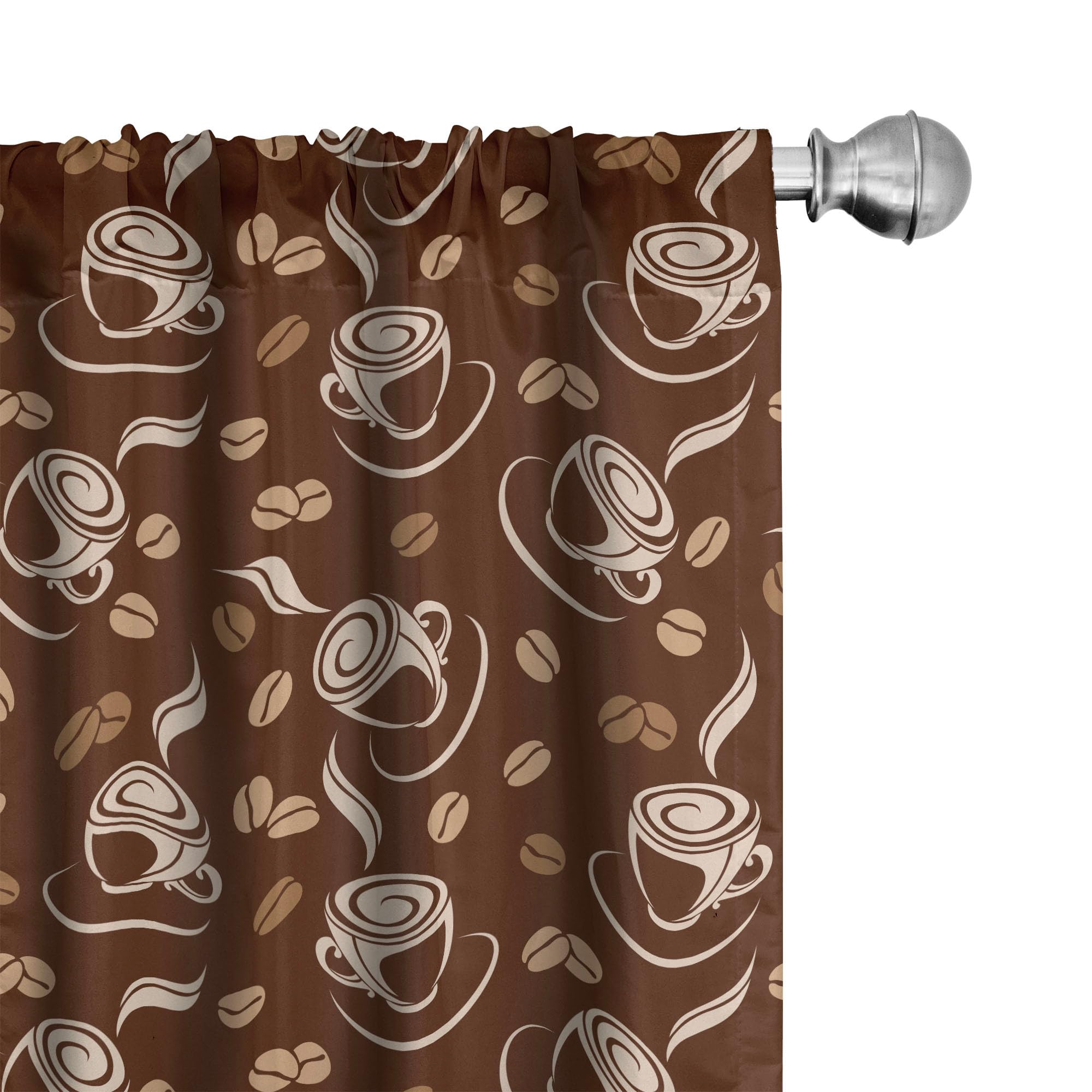 Lunarable Coffee Window Curtains, Silhouette of