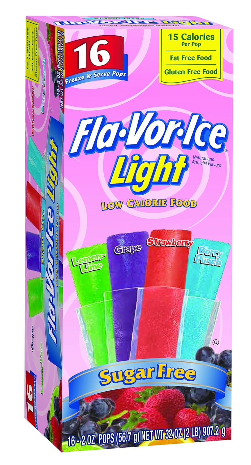 Flavor Ice Light Freezer Pops, 16 count (Pack of 8)