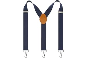 Cedrainy Suspenders for Men 3 Swivel Hooks 1.4 Inch Wide Adjustable Elastic Braces with Heavy Duty Belt Loops